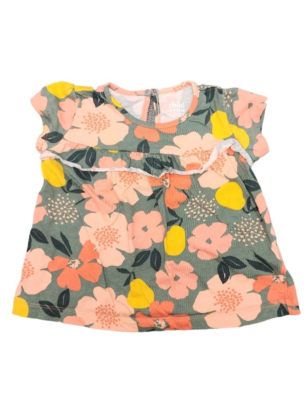 Girls Child of Mine by Carter's Floral Ruffle Shirt Top 24 Months Flowy 100% Cot
